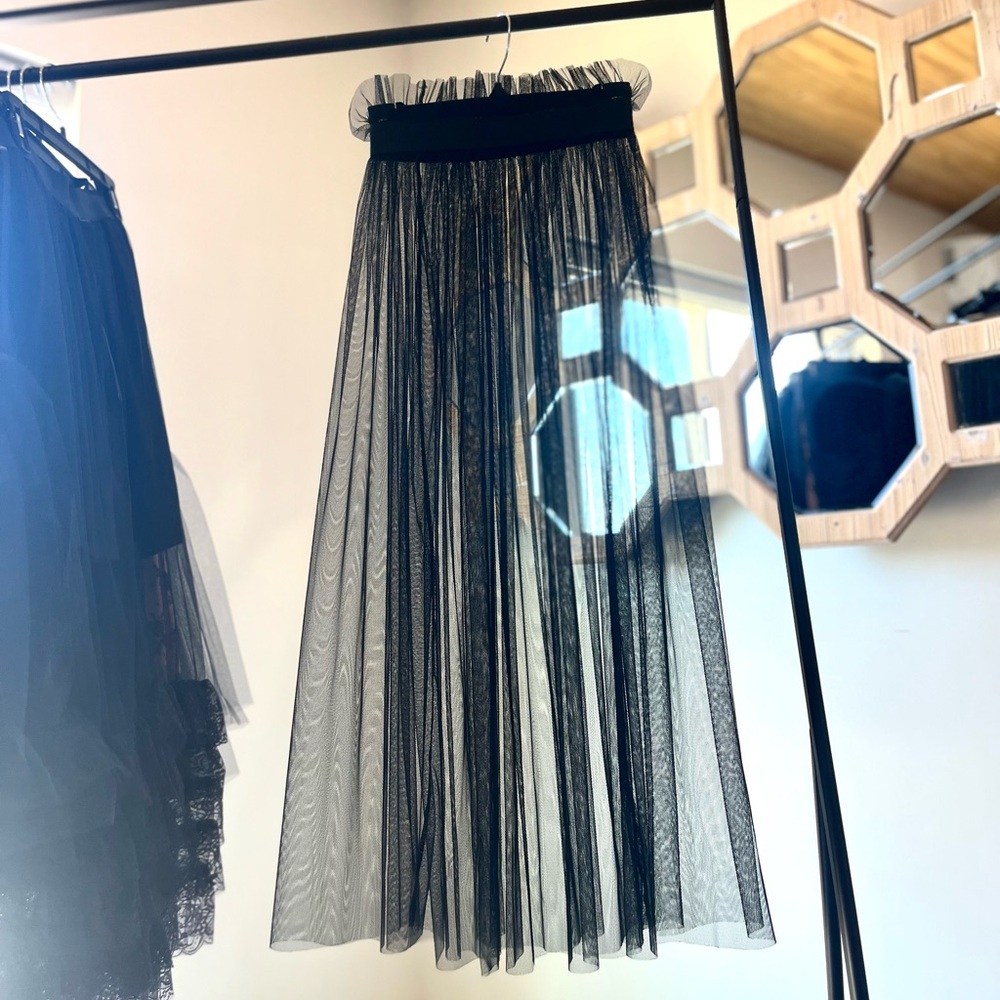 Elegant Black Sheer Skirt